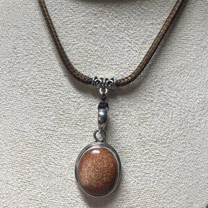 Sterling Silver 925 Goldstone Pendant Necklace